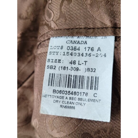 Vintage Arnold Brant Men's Brown Cashmere Mink Blazer Jacket Tag 46L 2 Button - Picture 12 of 16